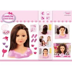 Bayer-Design Charlene Super Model - Schmink- Und Frisierkopf - Brünett -Zapf Creation shop 231632 4003336406238 bayer puppenkleider 10