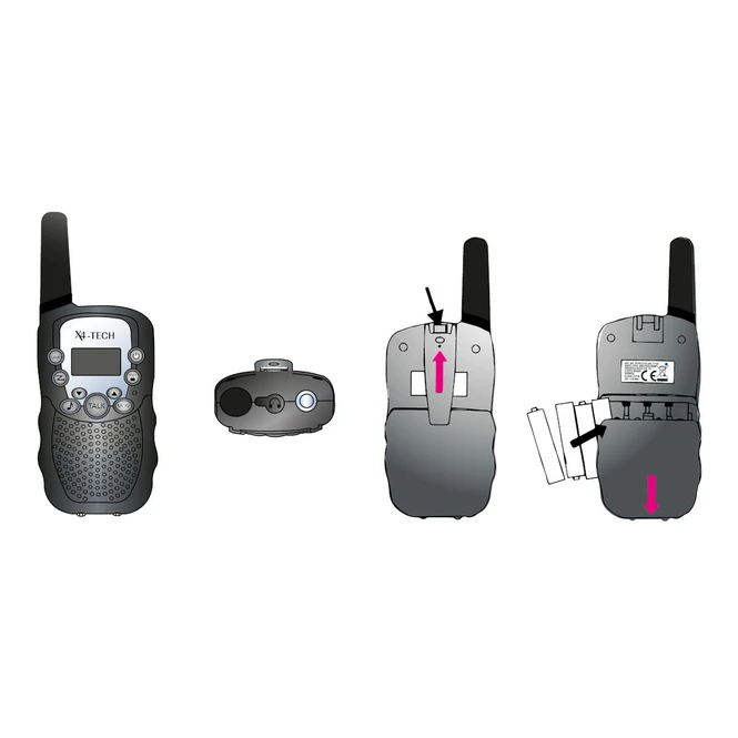 Sonstiger Hersteller Walkie Talkie 2er Set - Schwarz 1 Sonstiger Hersteller Walkie Talkie 2er Set - Schwarz