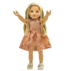 Heless Puppen Glitzerkleid -Rosé Gold - Größe 35 - 45 Cm