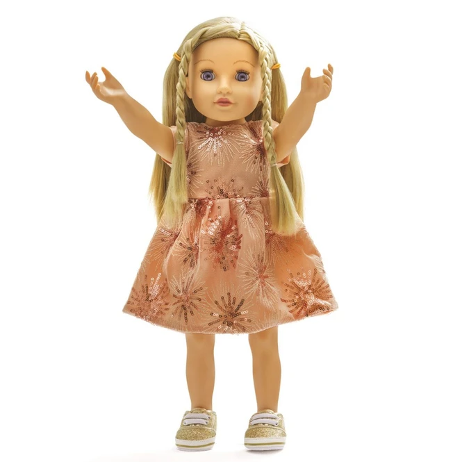 Heless Puppen Glitzerkleid -Rosé Gold - Größe 35 - 45 Cm 1 Heless Puppen Glitzerkleid -Rosé Gold - Größe 35 - 45 Cm