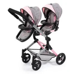 Bayer-Design Zwillingspuppenwagen - Grau/pink Melange -Zapf Creation shop 246855 4003336262339 bayer Zwillingspuppenwagen 03