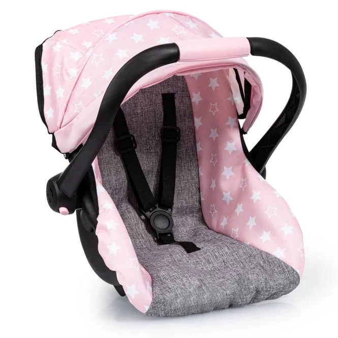 Bayer-Design Puppen-Autositz - Rosa/grau Mit Sternchen 2 Bayer-Design Puppen-Autositz - Rosa/grau Mit Sternchen – Bild 2